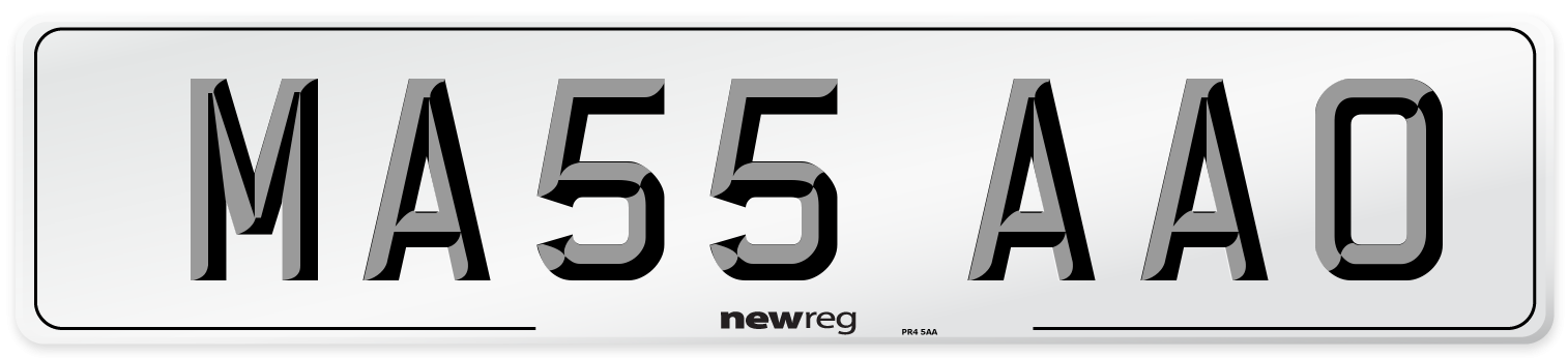MA55 AAO Number Plate from New Reg